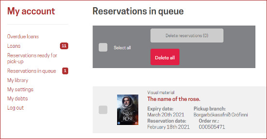 Reservations in queue