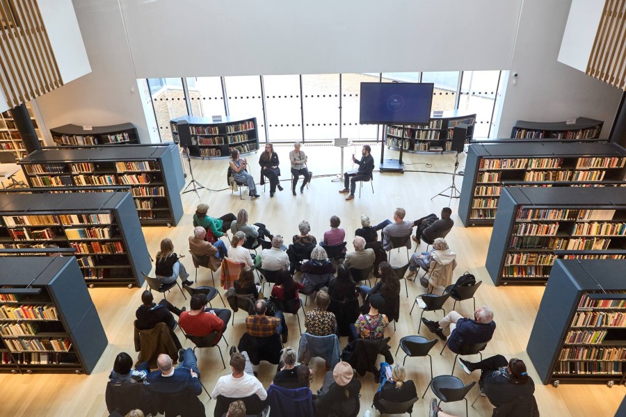 audience listening to a panel