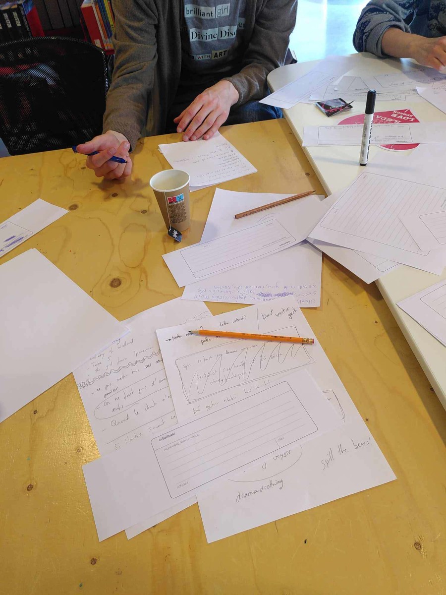 handwriting on various papers