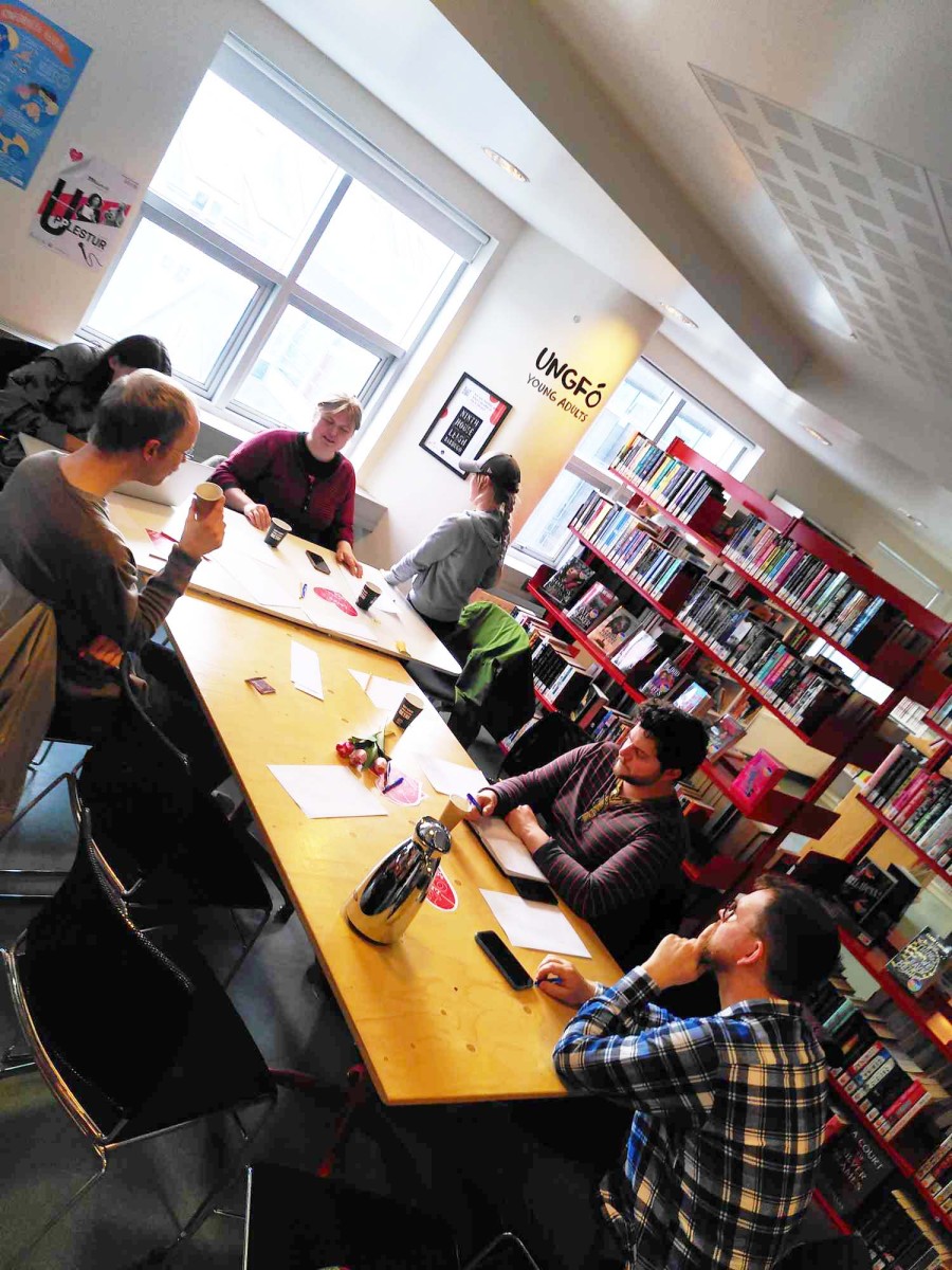 a group in the library
