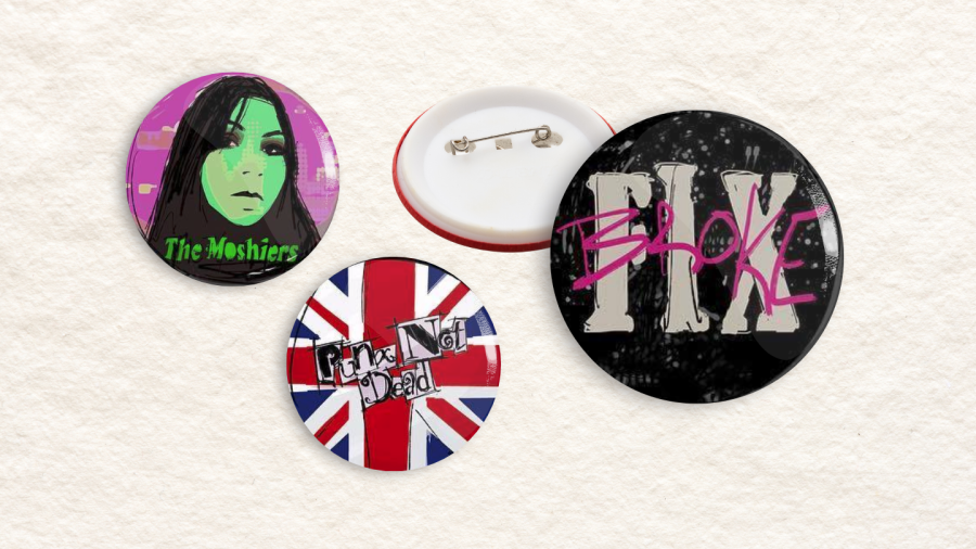 Several button badges.