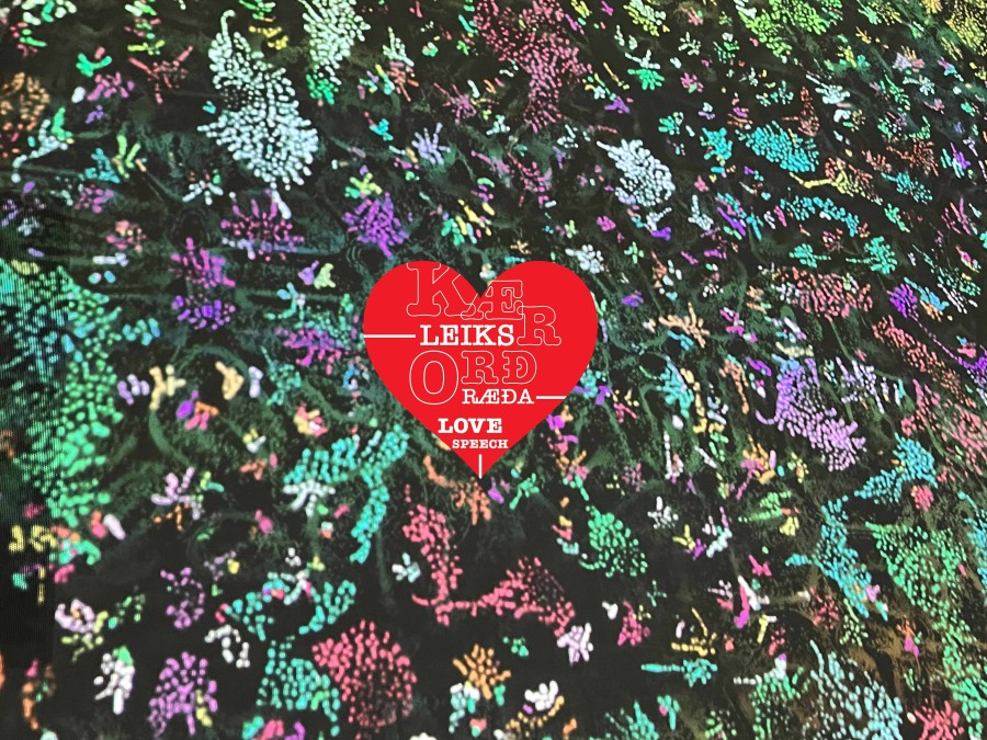 love speech logo on colourful background