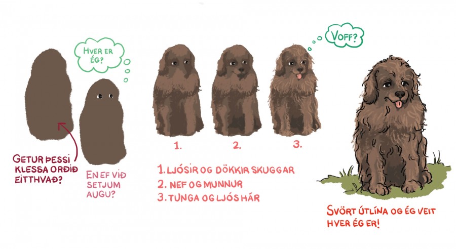 Teikning eftir Hlíf Unu