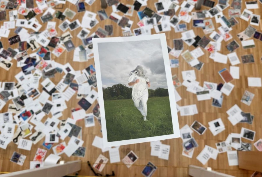 printed pages falling