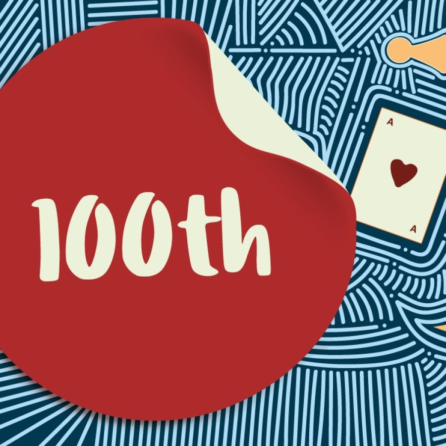 100th sticker for spilum og spjöllum