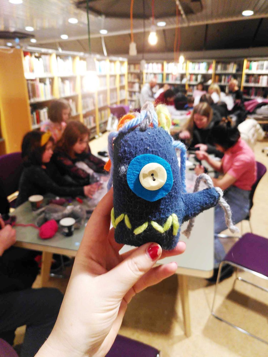 upcycled glove monster