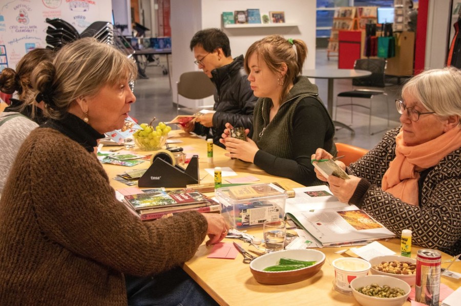 people making seed pouches