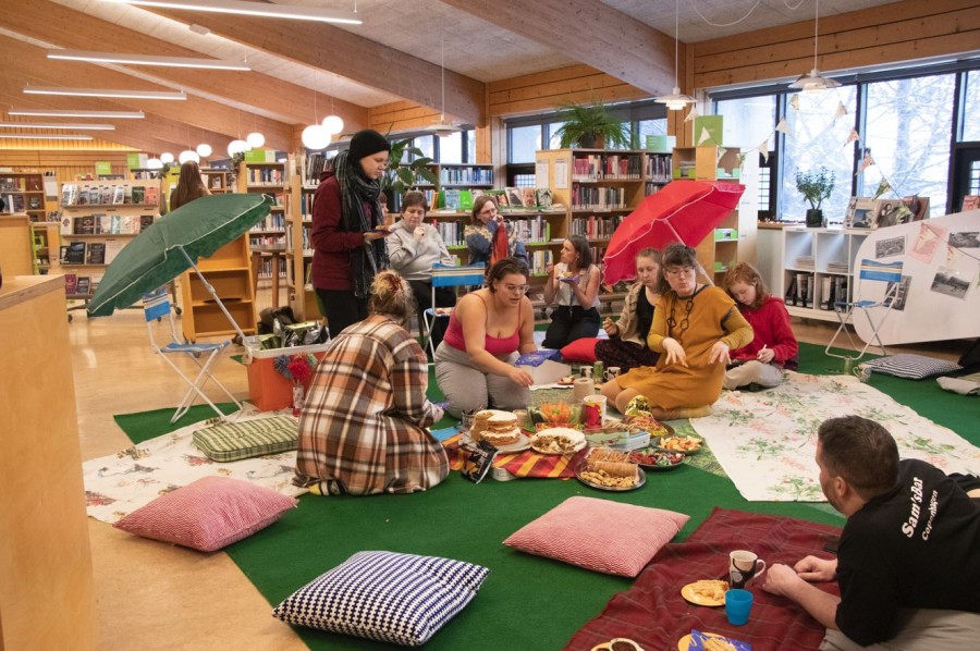 a picnic in the library