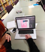 poster being designed on a computer